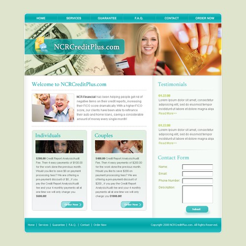 Website design for credit repair business