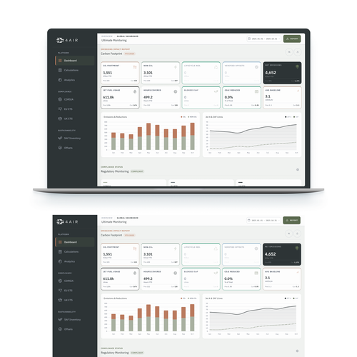 "Innovative data dashboard for monitoring aviation emissions" winning Logo & hosted website