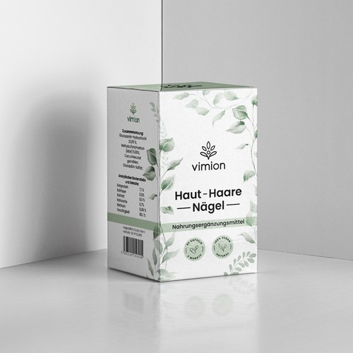 Packaging design for a German brand of high-quality food supplements Design by ZarMar