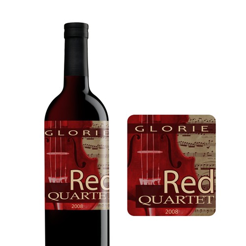 Glorie "Red Quartet" Wine Label Design デザイン by Mr-Alwin