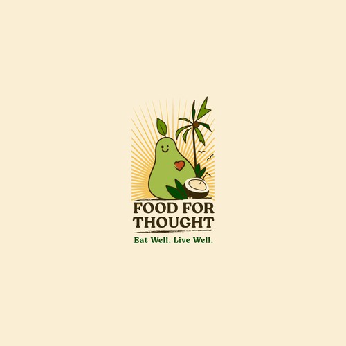 Fresh, Playful Island-Inspired Logo for Food For Thought – Organic Café & Market in the Florida Keys Design by m210297