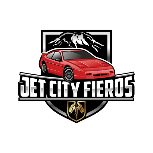 Jet City Fieros (Seattle) car club logo. To be used on web site, cards, patches, jackets, etc! Design by autore