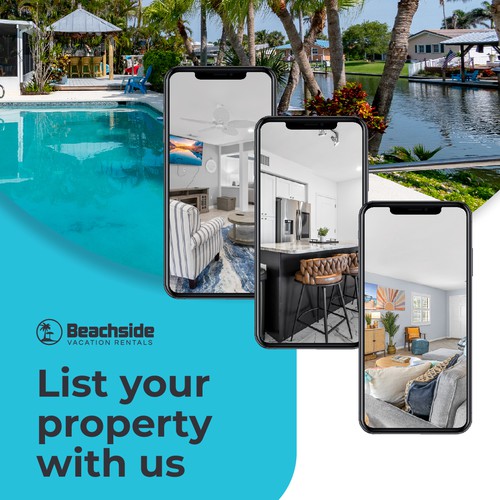 Design a Vacation Rental Management Postcard - Appeal to Property Owners Design by Mister Rainbow