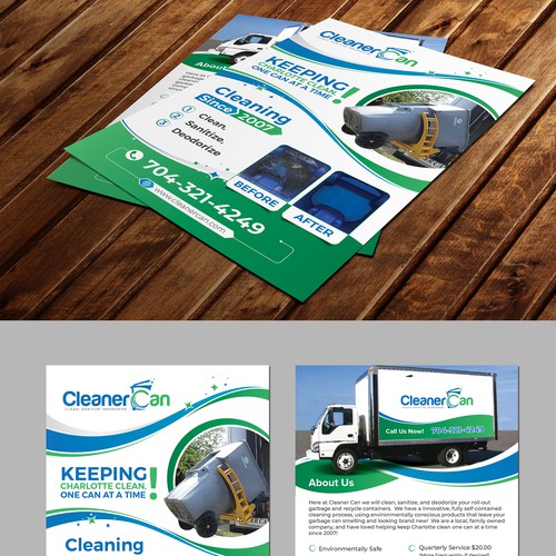 Design a Promotional Flyer for Our Trash Can Cleaning Business Design by idea@Dotcom