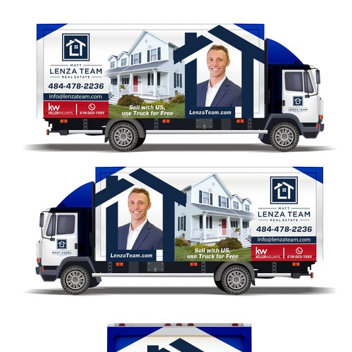 Custom Truck Design Wrap for Real Estate Agent, CREATIVE PROFESSIONAL CLEAN Design by Tanny Dew ❤︎