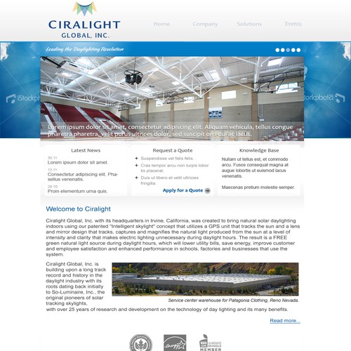 Website for Green Energy Smart Skylight Product Réalisé par Yarden