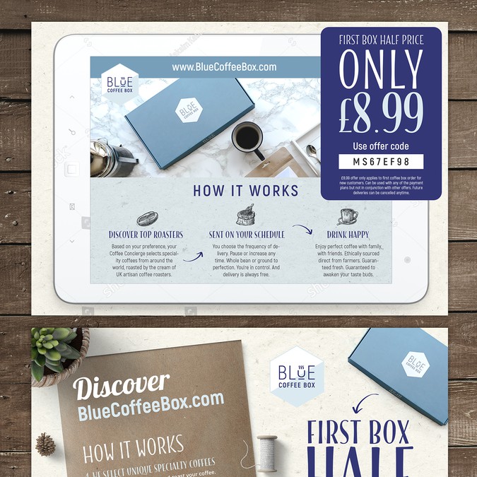 Gourmet Coffee Subscription Mailshot Insert Postcard, flyer or print