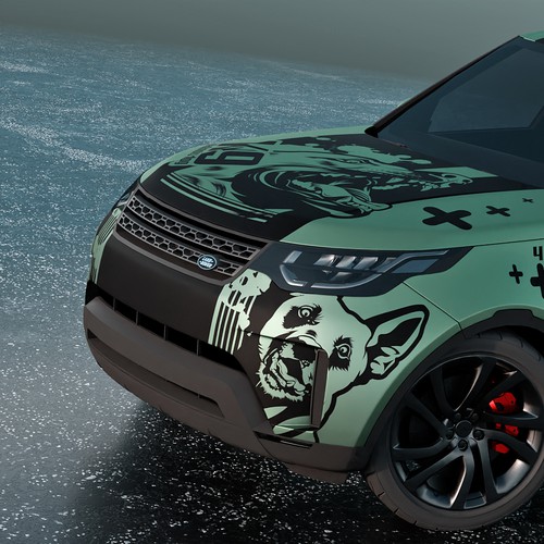 Full Car Wrap Design LandRover Discovery in honor of our late dog Design by adelea