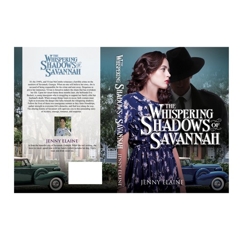 Create a stunning book cover with a 1940s lady, an air of mystery, and images of Savannah, Georgia Design by TRIWIDYATMAKA