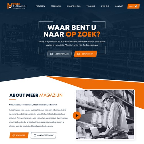 Creative website templates for a leading pallet racks company_ Meermagazijn Design by Adventix