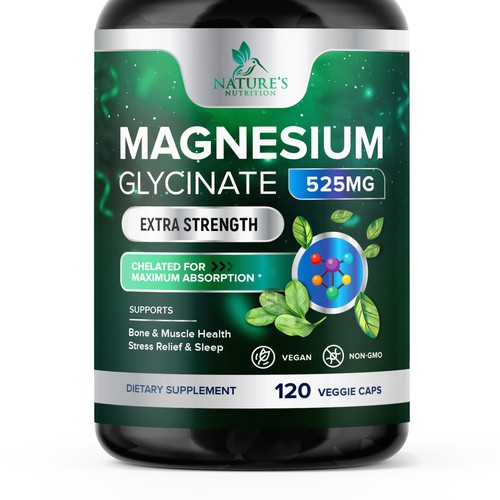 Natural Magnesium Glycinate Design needed for Nature's Nutrition Design by TUNSAY