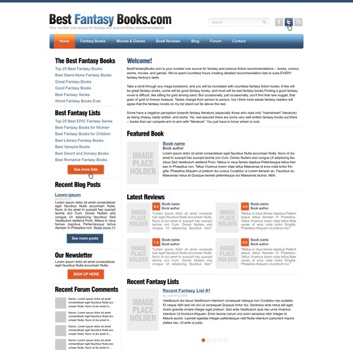 Help Best Fantasy Books with a new website design Design by Dana-s