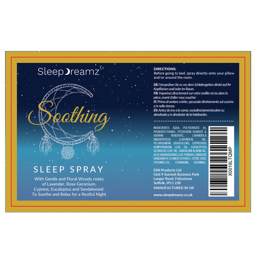 Sleep Spray label design for global Sleep brand Design by Tamara.D