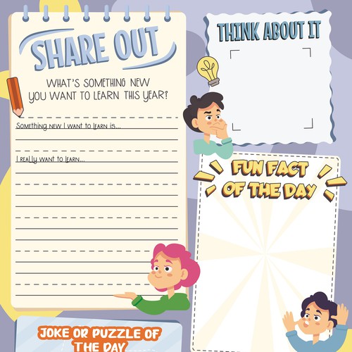 Design a worksheet template for children's activity book Design by EduardC.