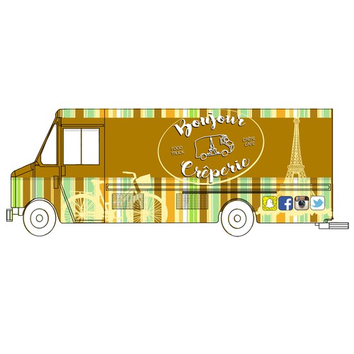 Create an French, elegant, fun , colorfull design for our Bonjour