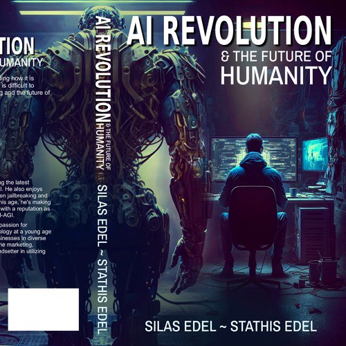 Futuristic AI Book Cover - AI vs Humans/Dark Design by SusansArt