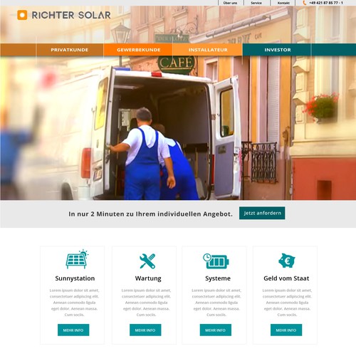 Proposta di design per un contest della categoria Design di sito web realizzata da postkomm