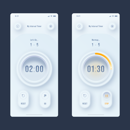 Redesign a popular fitness timer app Design by M.Amiri