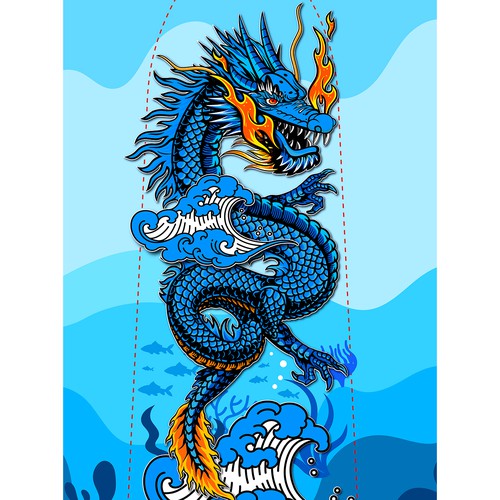 Dragon Boat Paddle Design: Chinese Dragon デザイン by wennyprame