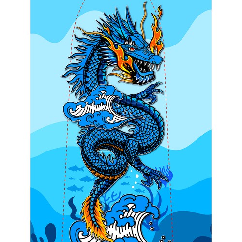 Dragon Boat Paddle Design: Chinese Dragon Design by wennyprame