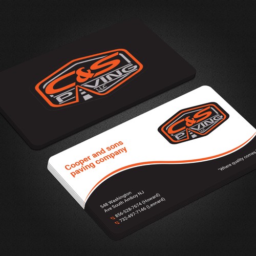 We are an asphalt paving company  card with character, style, stands out from everyone nothing bland no white ,add stuff Design réalisé par prosenjit_P