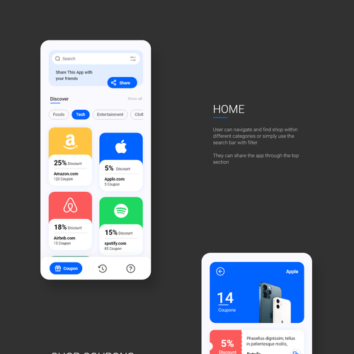 Design for a Coupon/Promotion app Design by E32