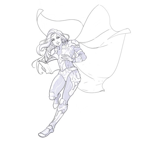 Comics (super-hero) Character - promoting reading in libraries Design by Rey Brava