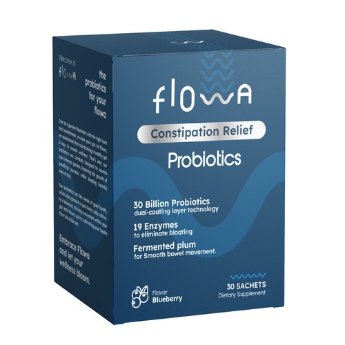 Designs | Probiotics with flow. Clean and artistic box label design ...