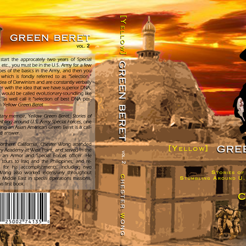 book cover graphic art design for Yellow Green Beret, Volume II Design by morgan marinoni