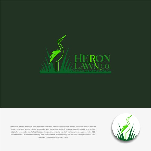 Modern Lawn Care Business with Heron Design by i-ali