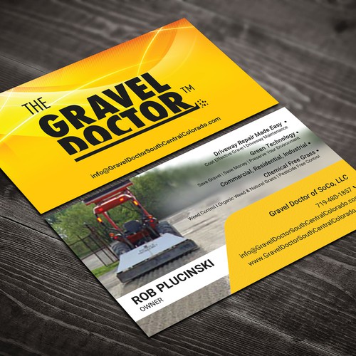 I need a powerful business card for my environmentally friendly driveway services business! Design by prosenjit_P