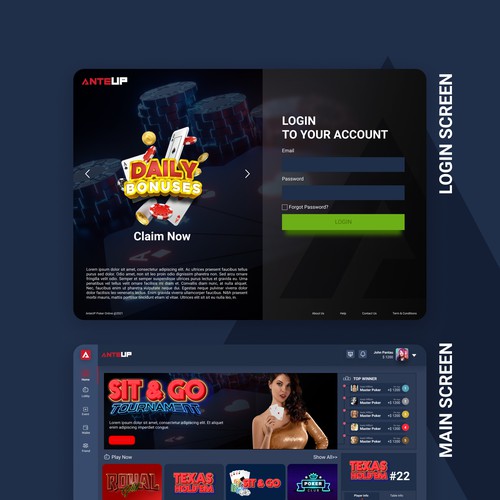 Blockchain Poker Dapp UI Design Réalisé par KurniawanAditia