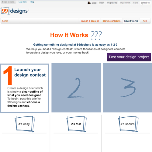 Redesign the “How it works” page for 99designs Diseño de svetb