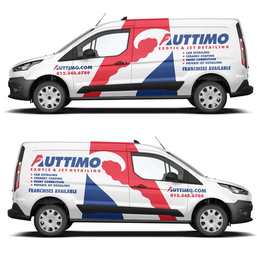 Eye- Catching Van Wrap for our Exotic car & Private Jet Detailing Business. Design by Rockyman