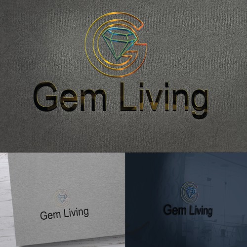 Geometrical, minimalist, modern brand design for Gem Living Design by Obaydurbd