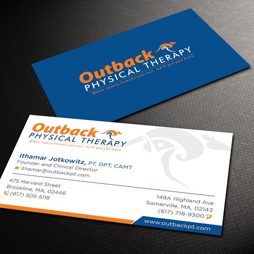 Business card for 2 clinic physical therapy office Design by Taaiebah