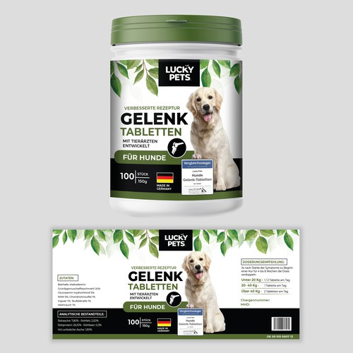 Modern label design for high quality joint tablets for dogs Design by Manthanshah