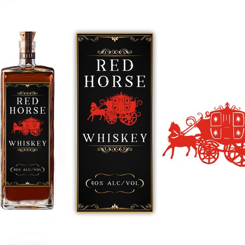 Red Horse Whiskey Label Design Product label contest