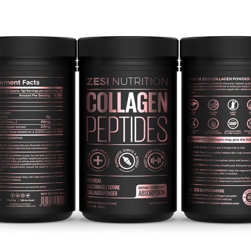 Design an attention grabbing, modern label for our collagen supplement Diseño de Imee008