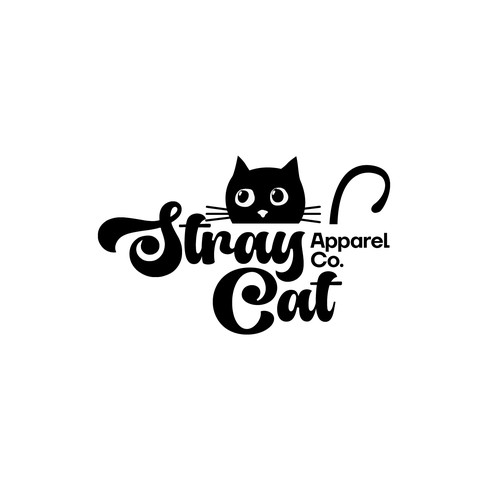Logo for Stray Cat Apparel Co. - Clothing brand that donates 100% to saving cats! Design by INNOlab