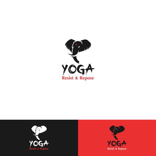 punk-rock elephant logo, for conflict yoga specialists. Diseño de Margon Designs™