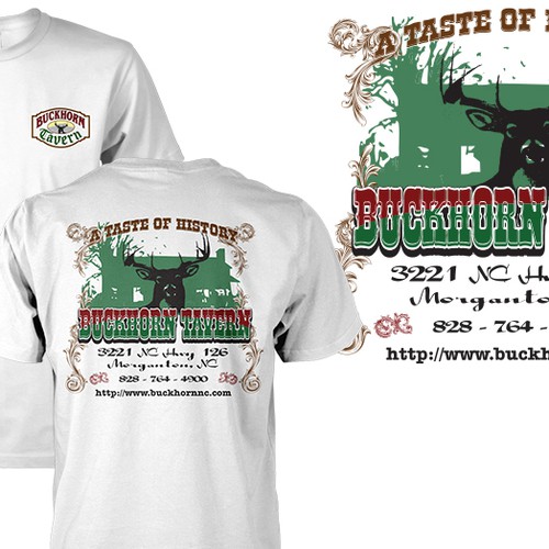 Create an awesome t-shirt for the Buckhorn Tavern Restaurant