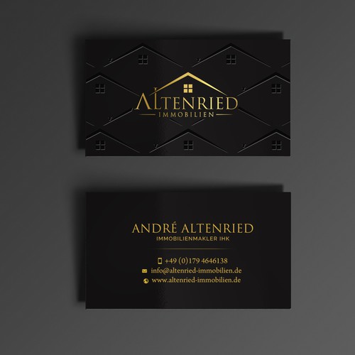 Meaningful and luxurious business card in black and gold