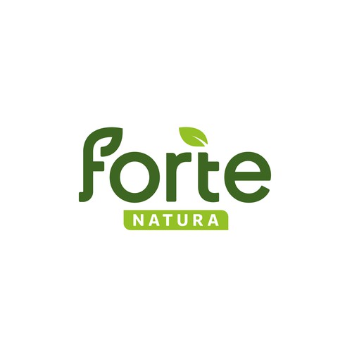 Forte Natura Logo that emphasizes on the word Forte (big) for natural health supplements Design by Luthvi Design