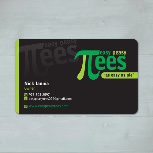 Business Card for Easy Peasy Tees Ontwerp door Tcmenk
