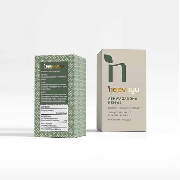 Minimalist packaging for a Ayurvedic and Botanical Supplement Brand