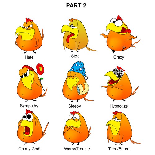 Chicken Emoji Stickers Design by Dark Overlord