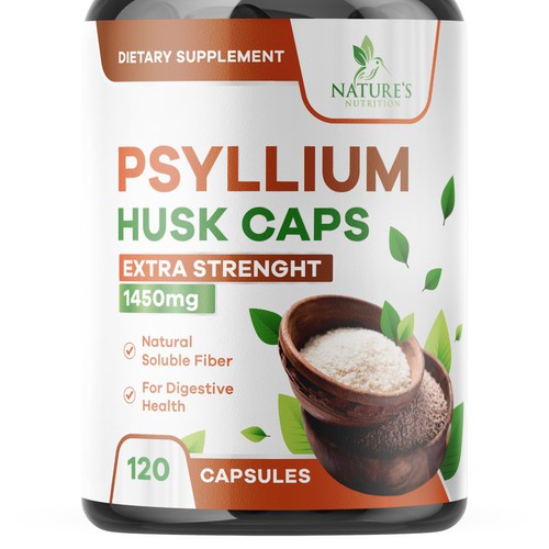 Natural Psyllium Husk Capsules Design needed for Nature's Nutrition Design by rashedhannan
