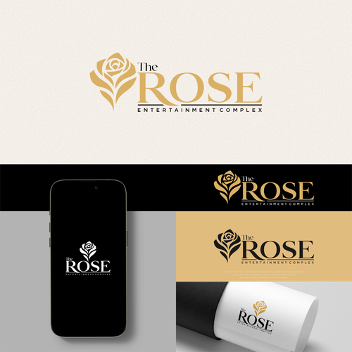 "Elegant minimalist rose logo for an upscale nightclub and event venue" winning Logo & social media pack
