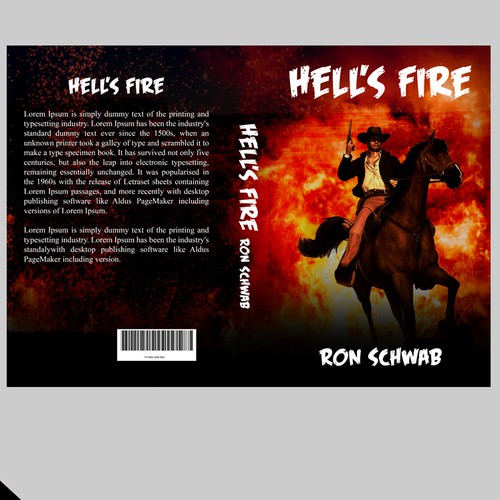 Design a book cover for action-packed Western novel “Hell's Fire” Design by ShahzaibZaheeer
